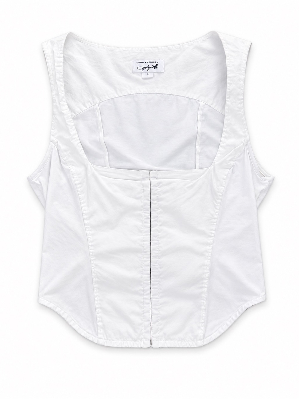 Good American White Structured Corset Tank Top